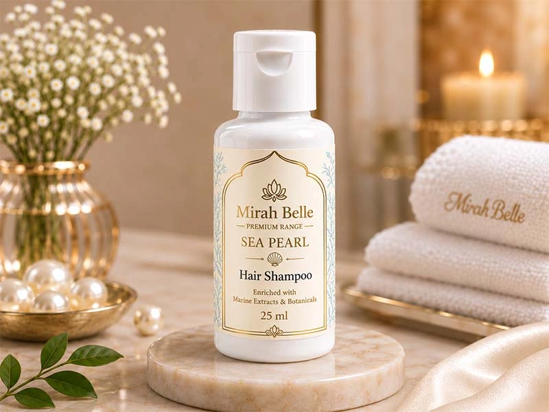 Sea Pearl 25 ml hotel hair shampoo bottle
